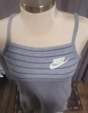 Nike Blue and Gray Striped Camisole